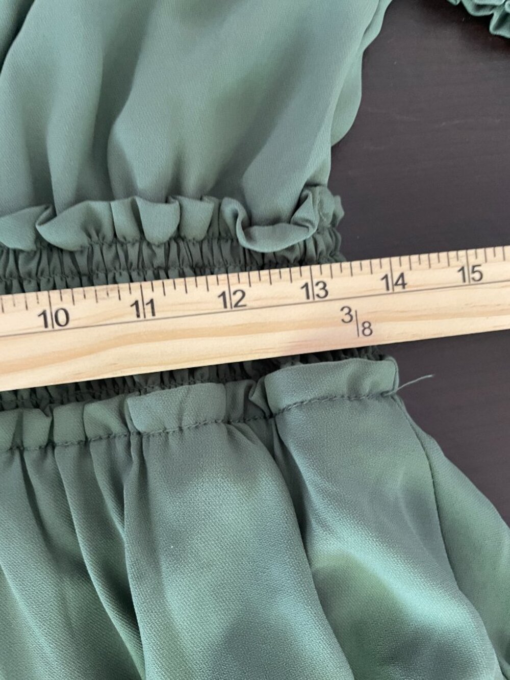Baltic Born Pippa Ruffle Sage Green Flowy Boho Maxi Dress, Lace Trim, Size L - Picture 6 of 8